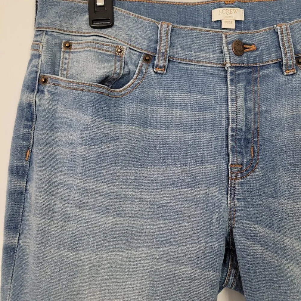 J. Crew Stretch Skinny Ankle Light Wash Jean 30/26 E0736